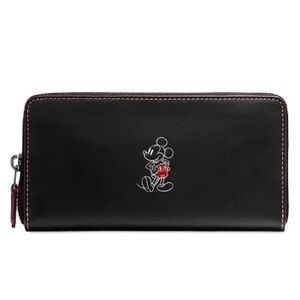 NWT Coach x Disney Mickey Mouse Essential Accordion Large Leather Zip Wallet
